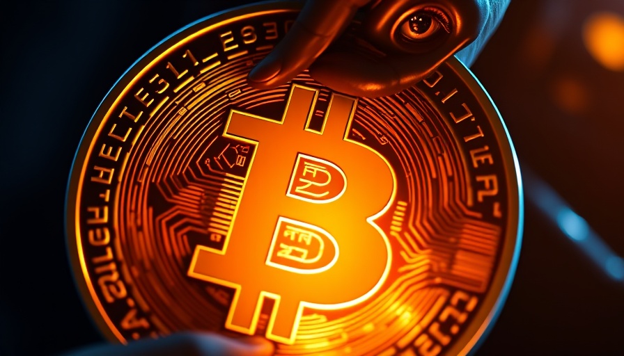 Bitcoin with intense expression on dark background, Bitcoin price prediction.