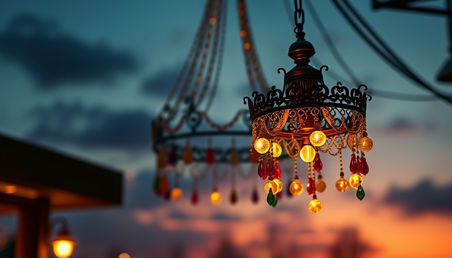 Simple lighting choices for everyday spaces: ornate chandelier at dusk.