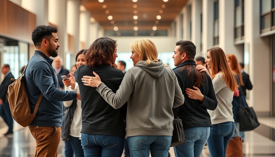 Kilmar Abrego Garcia asylum group embraces in lobby setting.