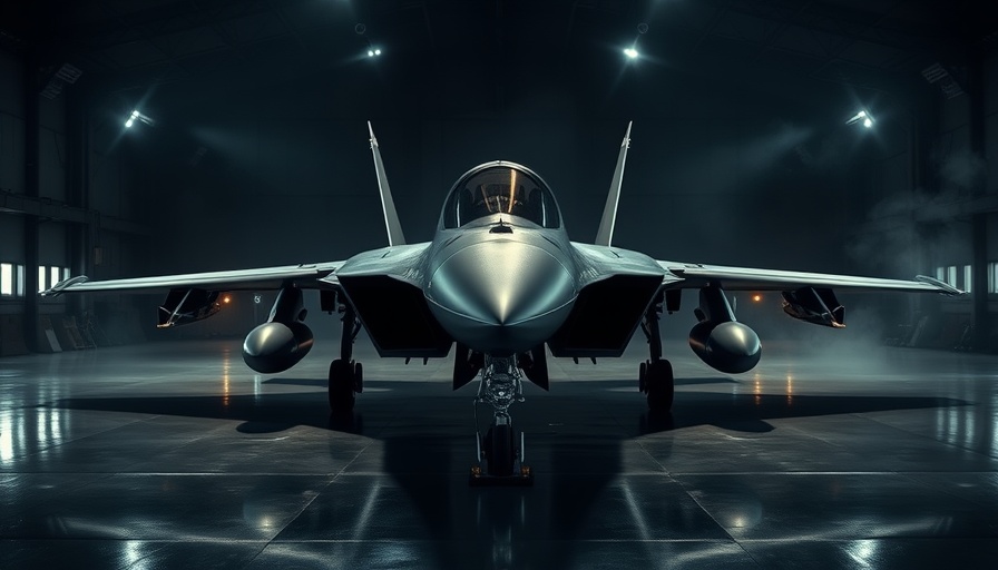 Modern fighter jet in hangar, showcasing America's evolving air strategy.