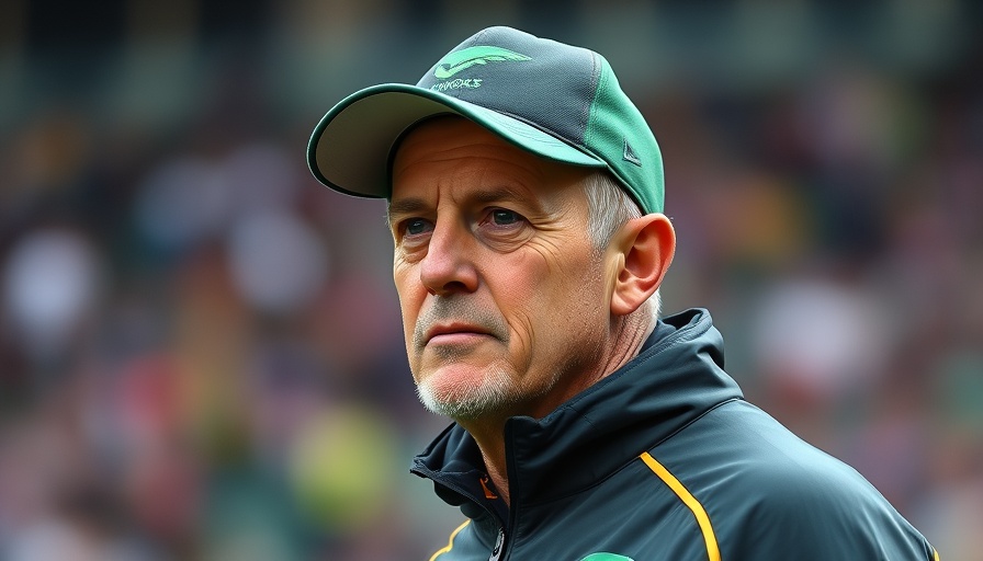 Springboks coach at Eden Park, thoughtful expression.