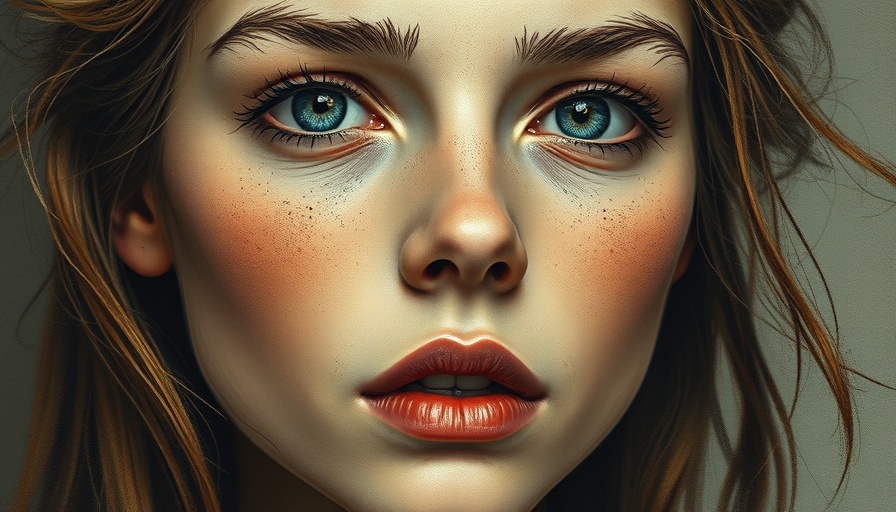 Expressive abstract portrait of a young female by UK artist.