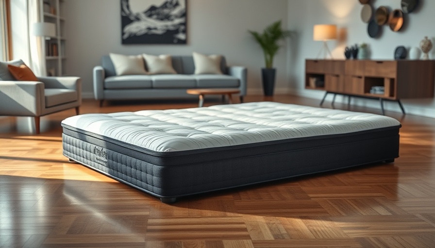 Foldable space-saving mattress in a stylish small room.
