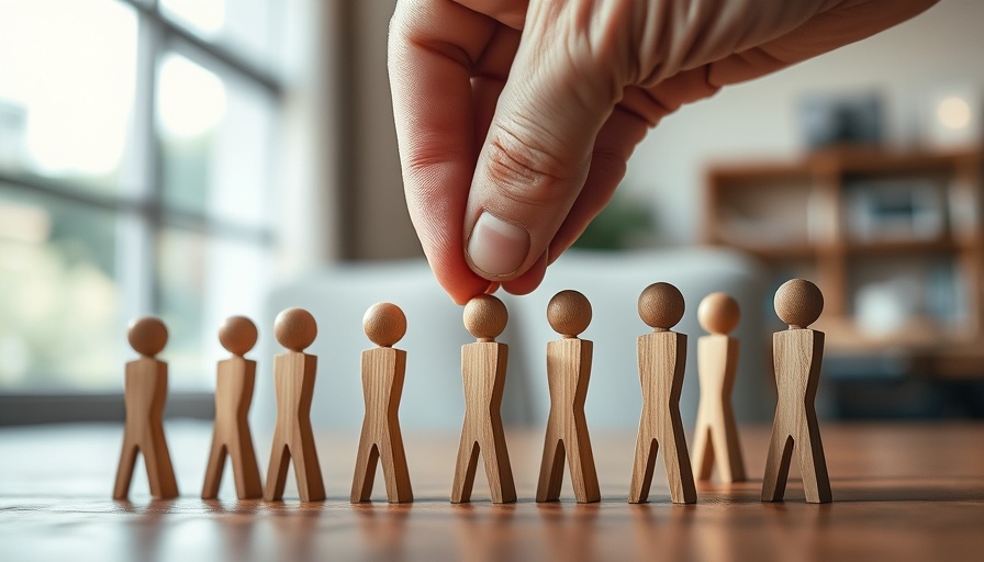 Human hand stops falling wooden figures symbolizing AI security threats.