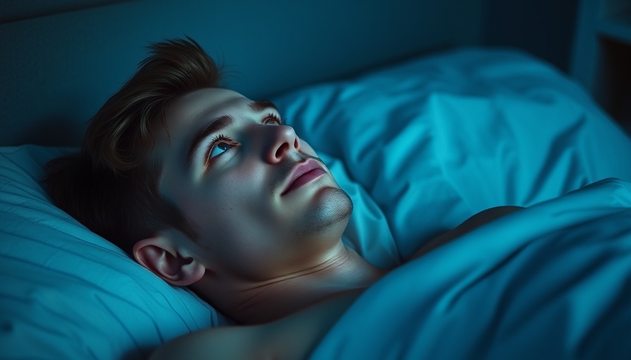 Young man looking up in bed for sleep improvement tips.