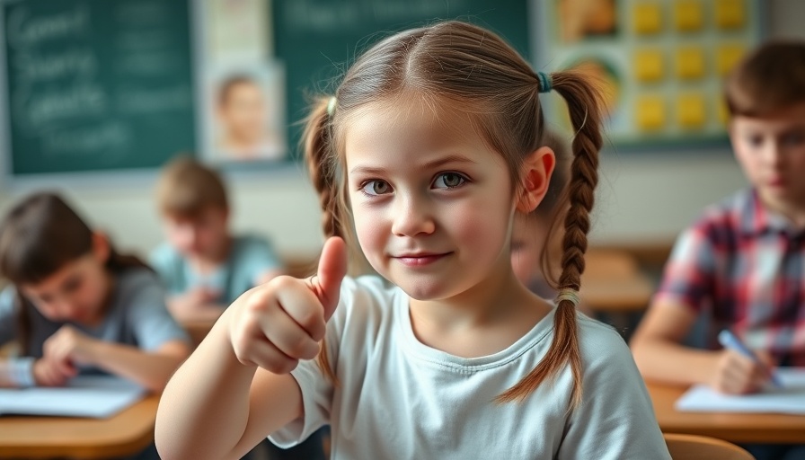 Girl showing disapproval in classroom environment, CBT and mindfulness in schools.
