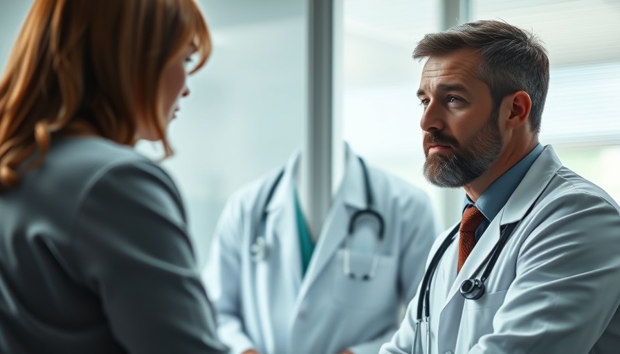 Doctor consulting with patient about pulmonary hypertension in clinic.