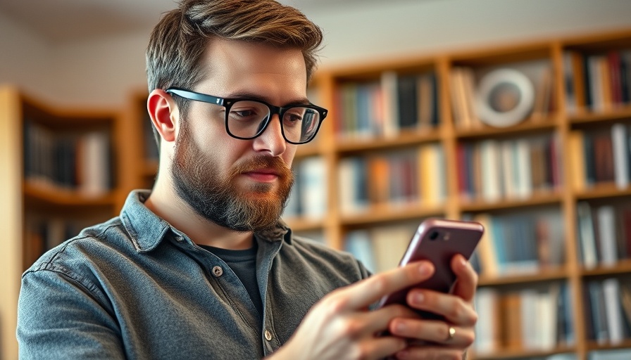 AI in local search: Man using smartphone to search for winter tires
