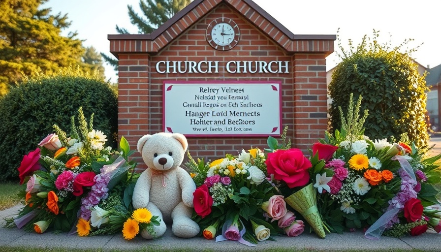 Memorial in front of church with flowers, Minneapolis shooting ideological motives