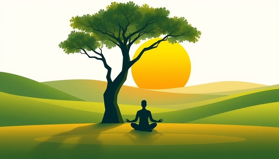 Abstract meditative scene depicting integration, vibrant colors and calm setting.