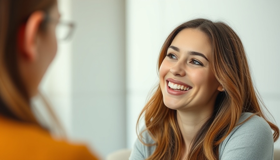 Smiling young woman speaking indoors; Eating Disorders in Children topic.