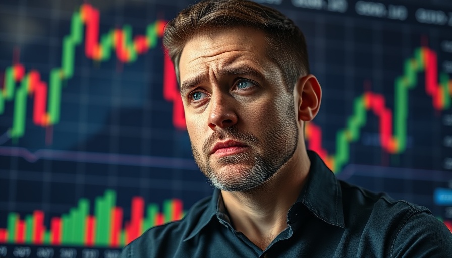 Crypto market crash analysis with concerned man and graph.