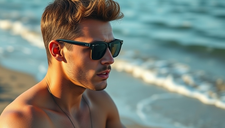 Young man discussing Bitcoin exit strategy by the beach.