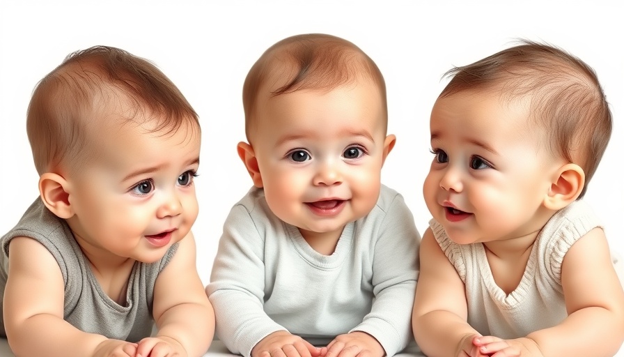 Adorable babies in a studio setting showcasing diversity.