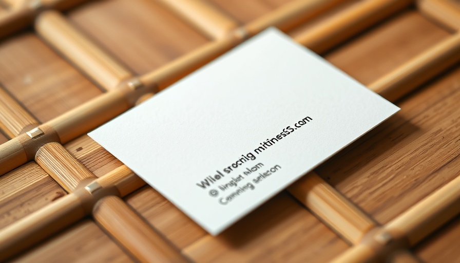 Minimalist business card on bamboo, substance abuse recovery context