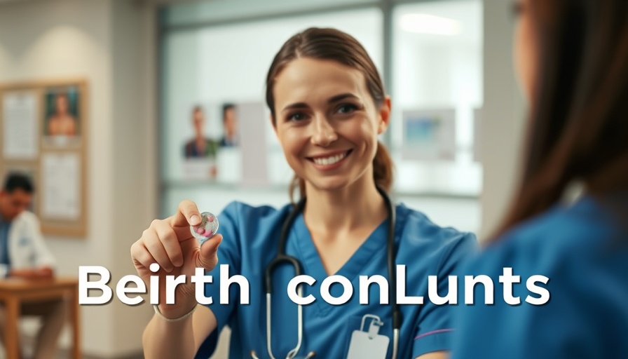 Healthcare professional discussing birth control pills.