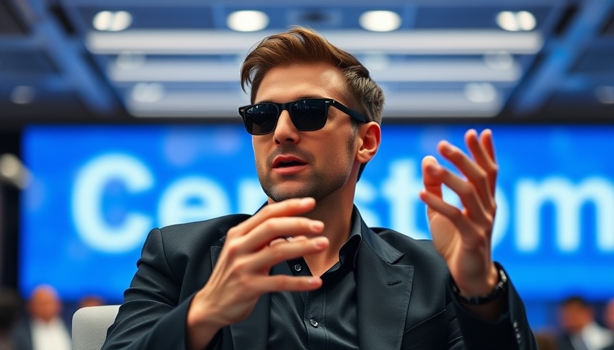Casually dressed man speaking at a conference, referencing Tesla's Fourth Master Plan.