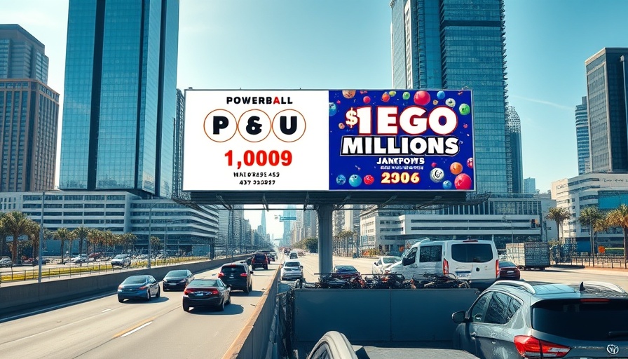 Powerball Lottery Economic Impact billboard over busy highway