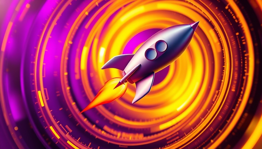 Abstract rocket amidst golden, purple spirals symbolizing Stellar Protocol 23 Scalability.