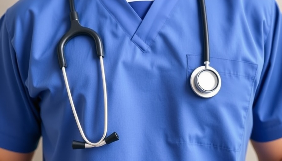 Doctor in scrubs with stethoscope related to beta-blockers for anxiety.
