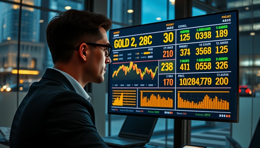 Analyzing gold and foreign exchange position in modern office setting.