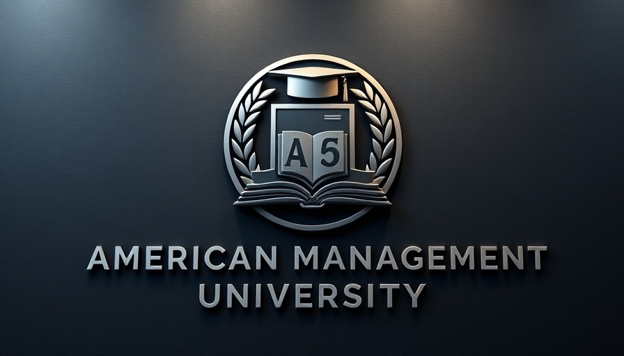 American Management University emblem on dark background