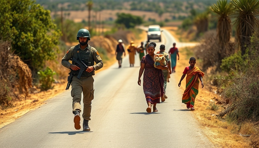 Peacekeeper in Central African Republic ensuring road safety.