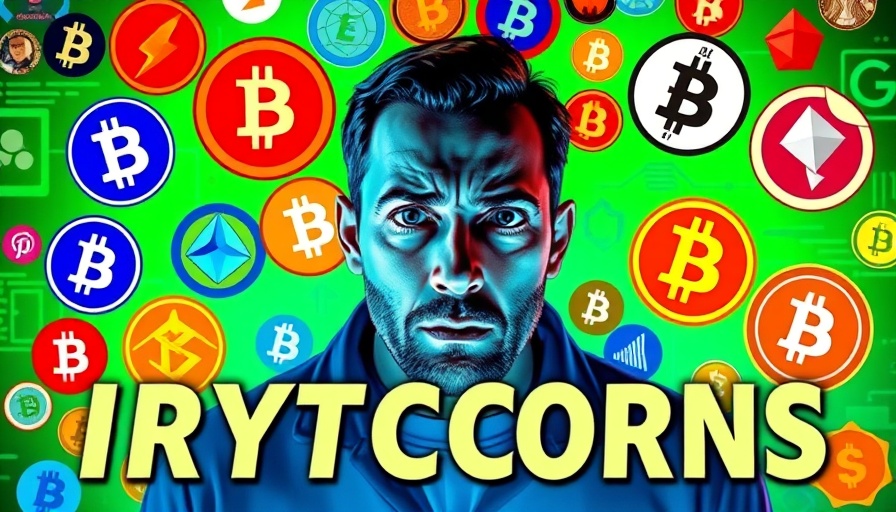 Colorful thumbnail with cryptocurrency logos and man for Bitcoin price prediction.