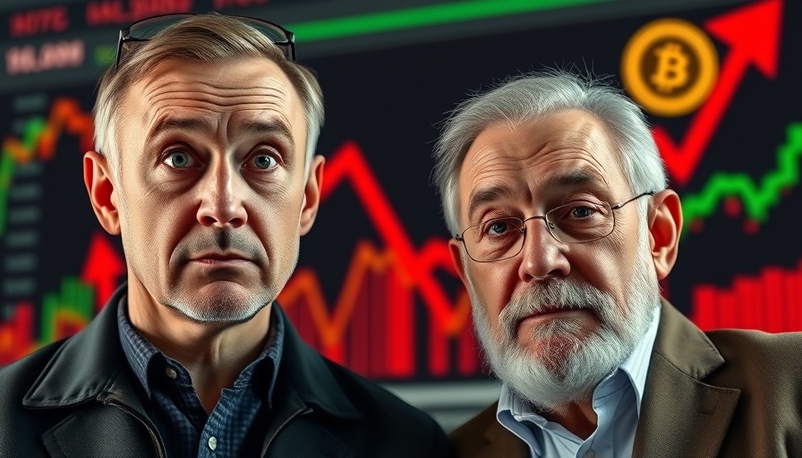 Bitcoin Rate Cuts Impact: Confusion over financial changes with Bitcoin symbols and arrows.
