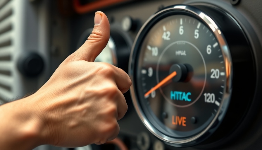 Close-up hand with HVAC gauges, Local SEO Strategies concept.