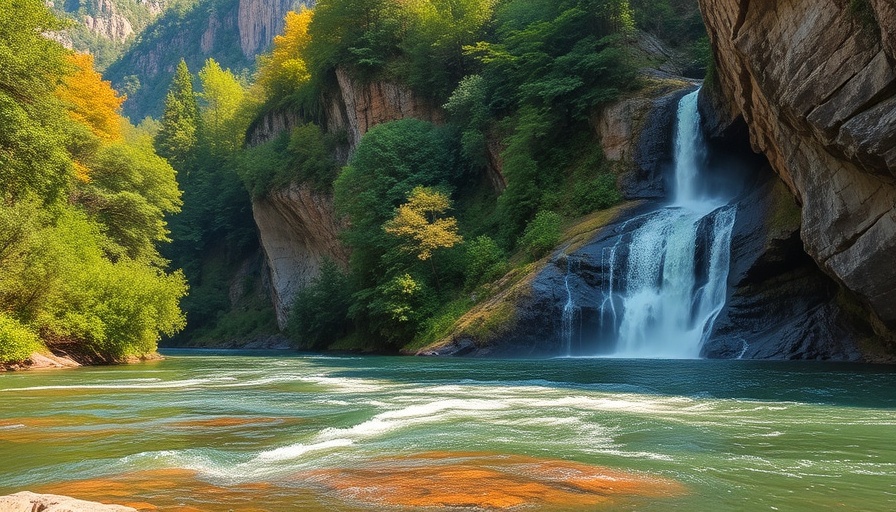 Scenic river and waterfall near heritage towns in South Africa.