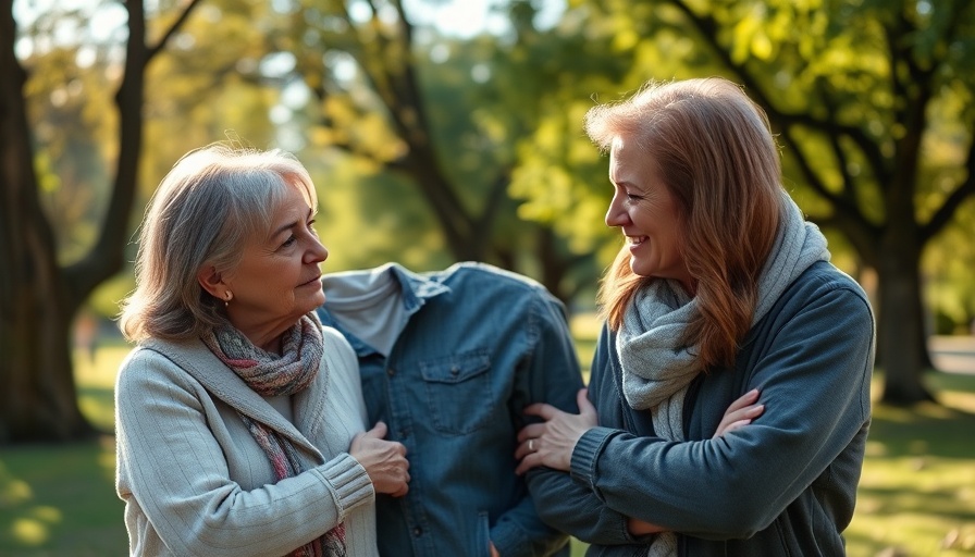 Supportive parents discussing addiction recovery in a peaceful park.