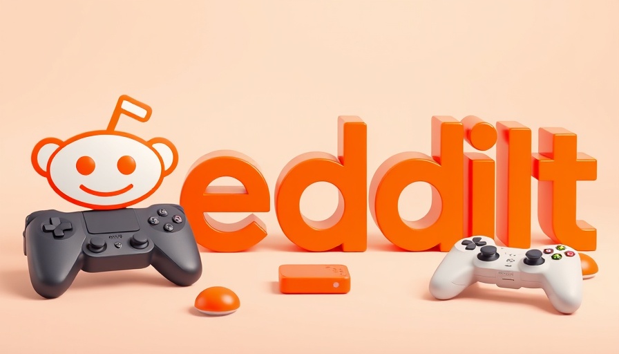 Reddit logo with playful 3D objects symbolizing digital engagement