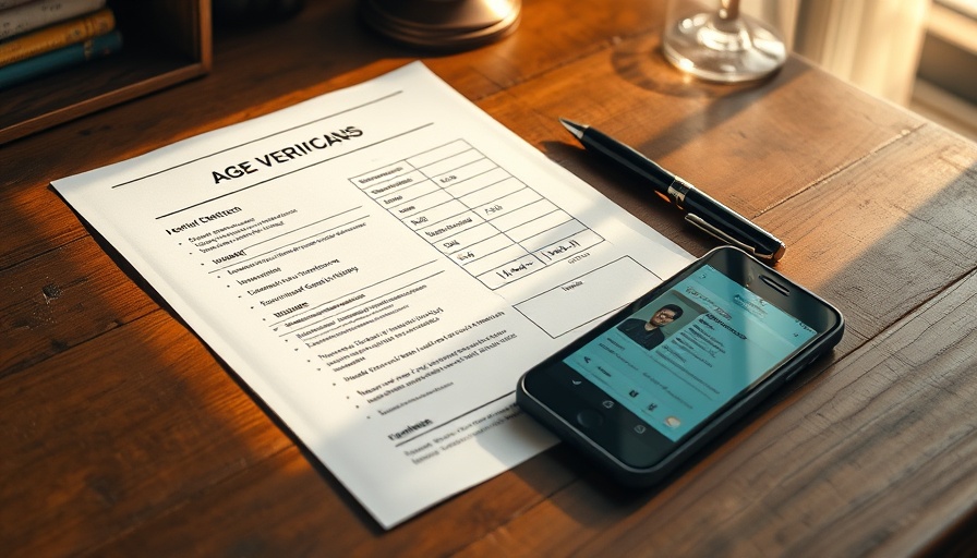 Document and smartphone illustrating age verification laws.