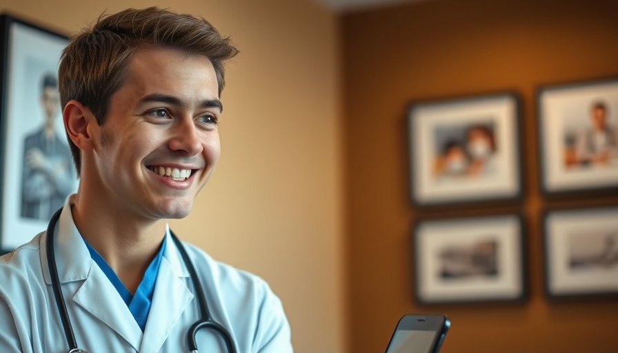 Medical professional discussing health, warm indoor setting.