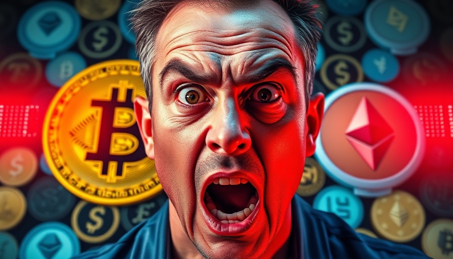 Bitcoin Bear Market 2026 alert with alarmed face and crypto symbols.
