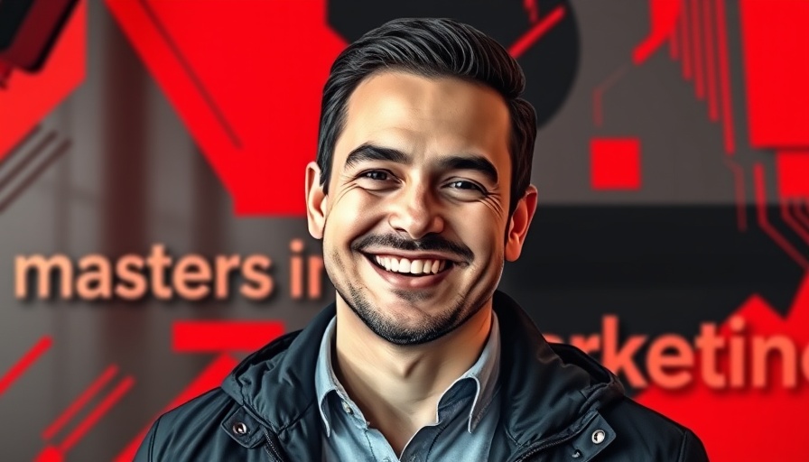Stylized portrait of a man in a marketing graphic design