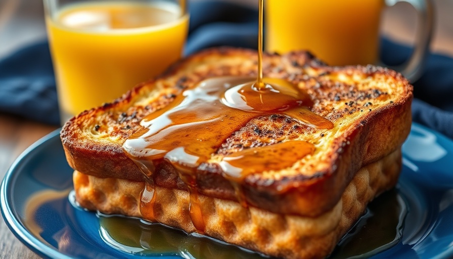 Delicious Orange Juice French Toast Recipe with syrup.