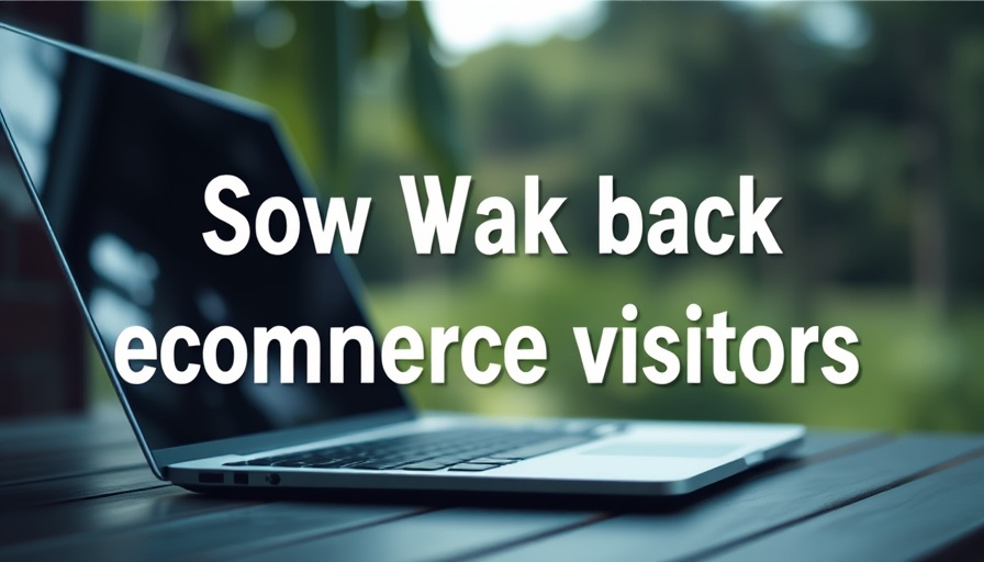 Ecommerce retargeting strategies message with laptop in background.