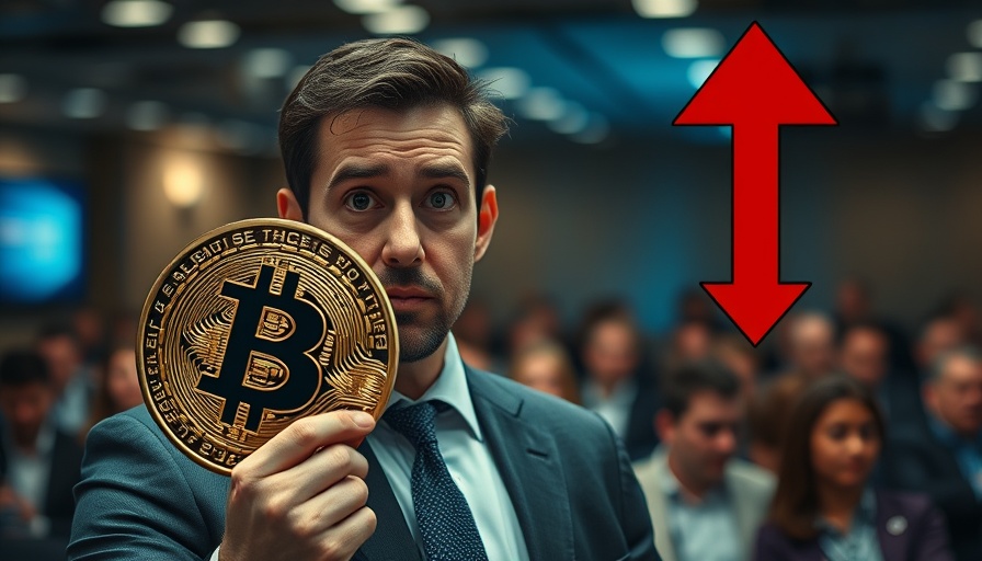 Bitcoin holders beware: Financial caution image with businessman.