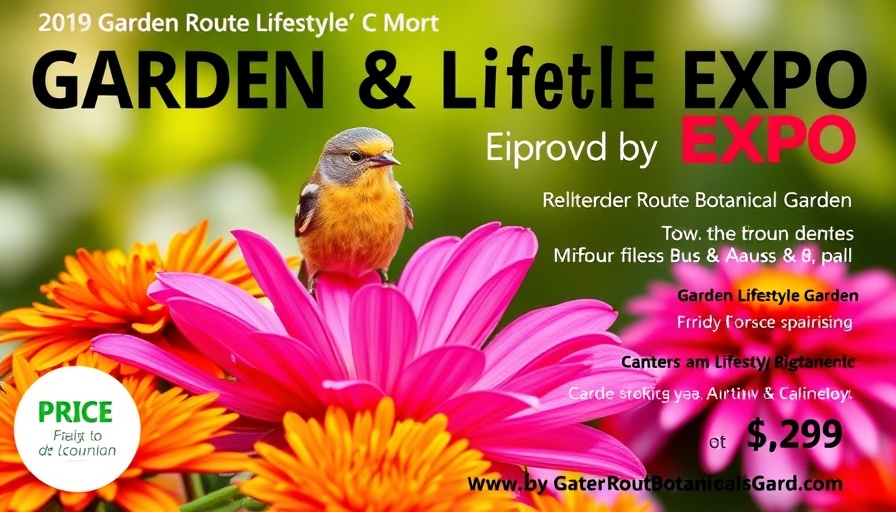 George Garden and Lifestyle Expo poster with bird and flowers.