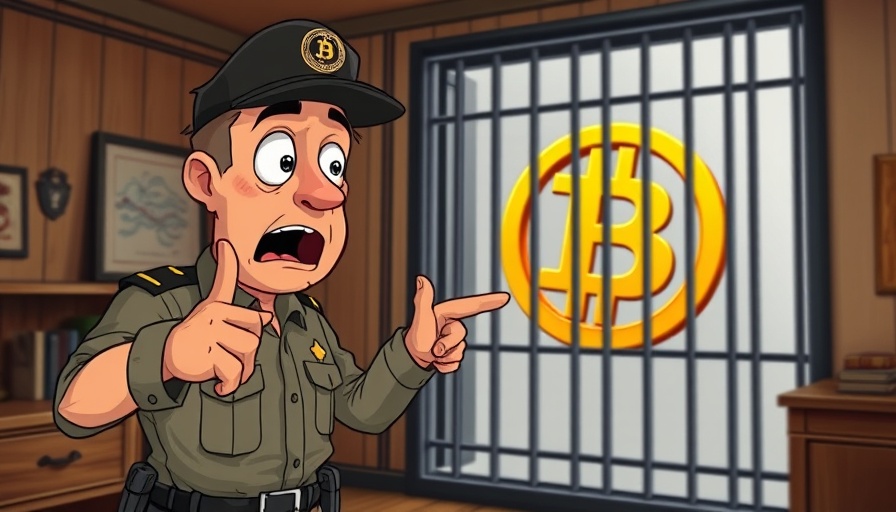 Bitcoin Breaks Out at $114K: Cartoon deputy and bitcoin escape.