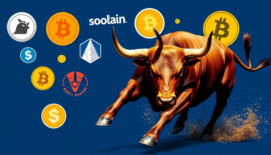 Bullrun for Altcoins: Exciting collage of crypto logos with charging bull.