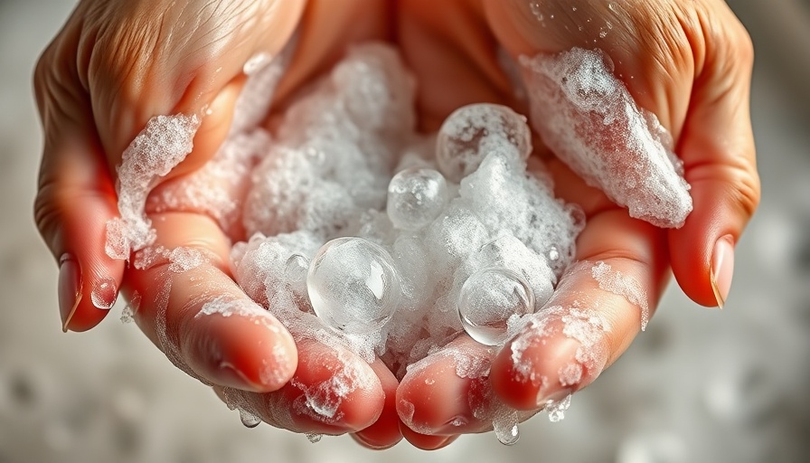 Close-up of hands being scrubbed with soap, illustrating The Hygiene Hypothesis.