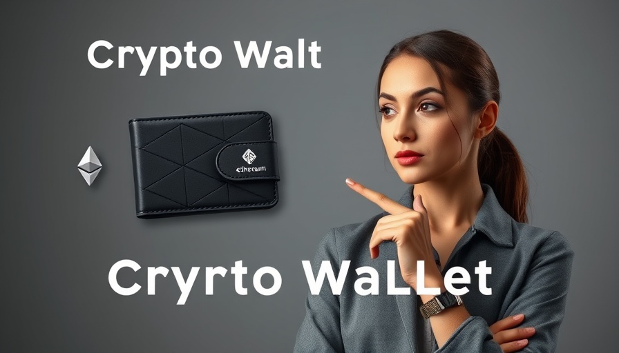 Self-Custody Crypto wallet promotion with woman pointing at product.