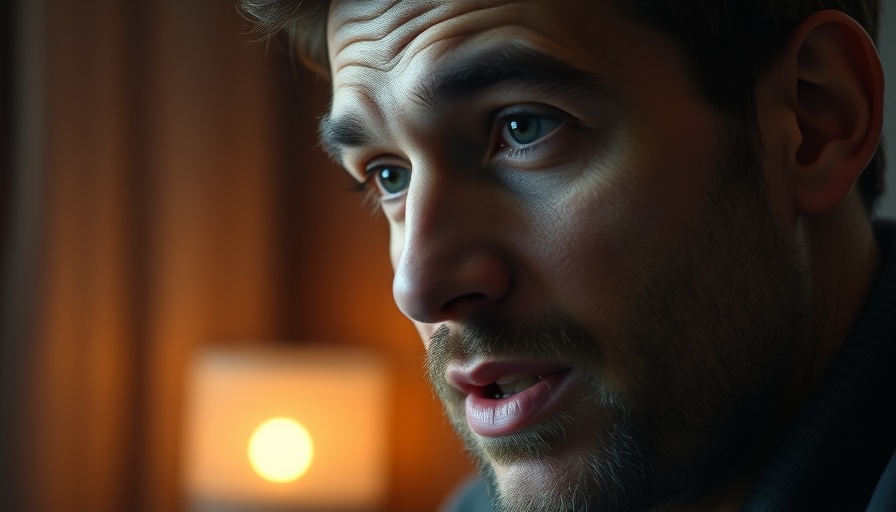 Relaxed man speaking in a calm, warm-lit atmosphere