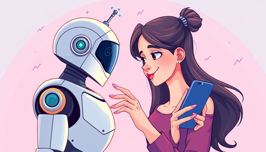 ChatGPT in Press Releases concept with young woman and robot on screen.