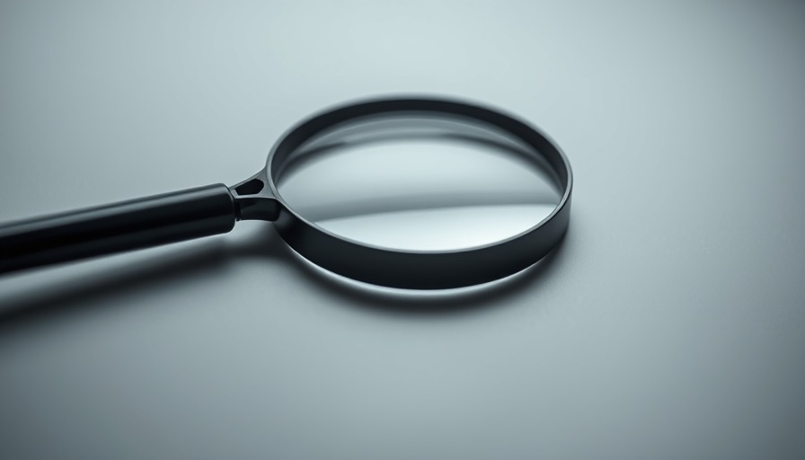 Magnifying glass on gray surface representing B2B self-service marketing strategies.