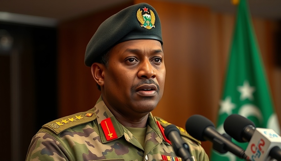 Sudanese military official at press conference discussing Sudan diplomacy with US.