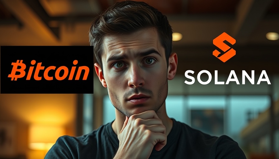 Concerned young man with Bitcoin logo, pondering October predictions.